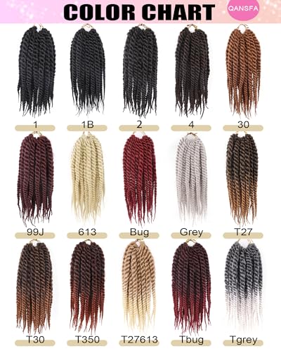 Havana Twist Crochet Hair - 10 Inch Jumbo Senegalese Twists, Dark Brown