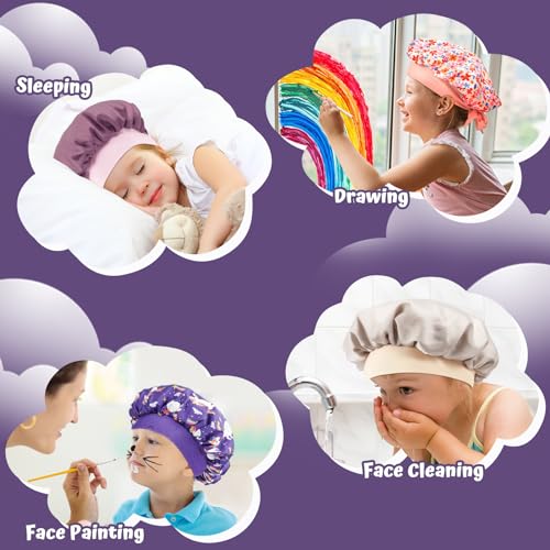 Lolalet 2 PCS Kids Reversible Satin Bonnets - Violet & Champagne