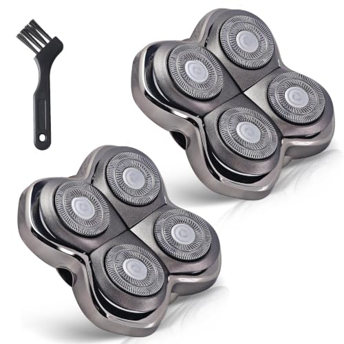 Krytonix Silver P2 2-Pack Pro 4D Shaver Replacement Blades for Skull Shaver
