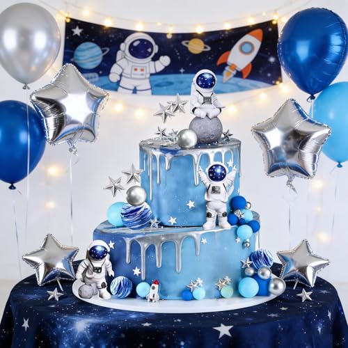 Astronaut Space Cake Toppers for Birthday Party Decorations