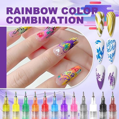 FSTGIA 12 Colors Nail Art Pens Set - Quick Dry Acrylic Markers (FBA)