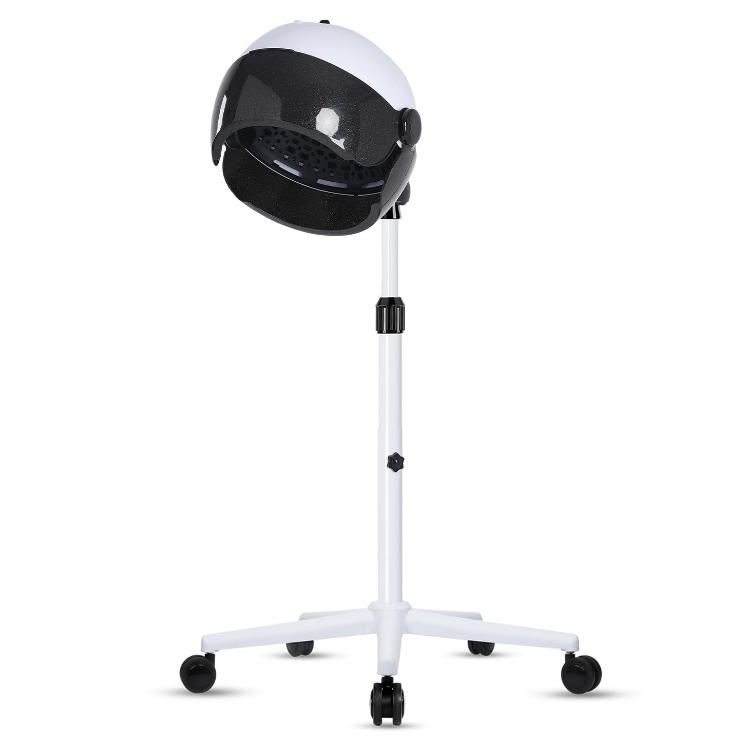 Hooded Hair Dryer, Professional Hood Dryer on Wheels, Sit Under Dryer, Standing Hair Dryer, White
