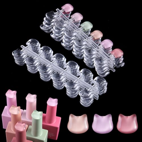 120PCS Cat-Shaped Nail Polish Swatch Dots for Color Display