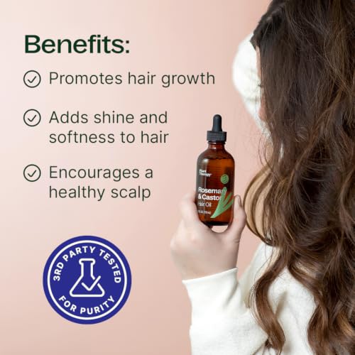 Plant Therapy Rosemary & Castor Oil Hair Treatment for Growth & Shine - 4 oz