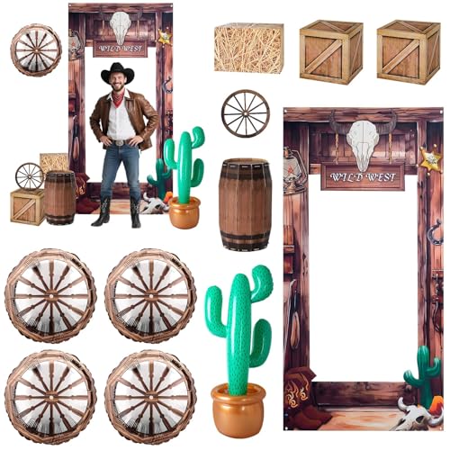 11-Piece Western Cowboy Party Decorations Set for Birthdays