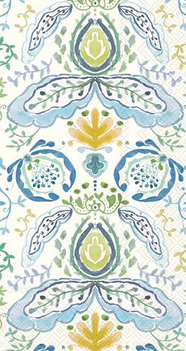 IHR 3-Ply Paper Dinner Napkins, 16-Count, Azure & Ivy Design