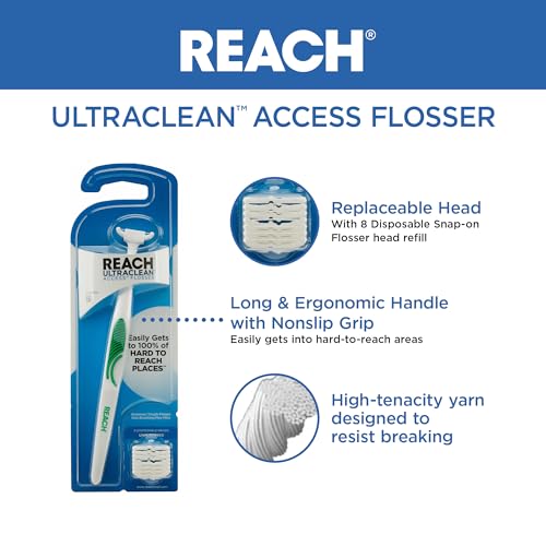 REACH Ultraclean Mint Flosser Refill Heads - 28 Count (Pack of 3)