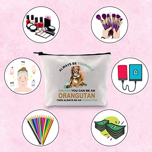 Orangutan Zipper Pouch Makeup Bag - Multifunctional Canvas Storage