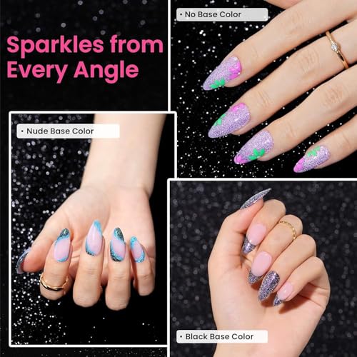 Beetles Chameleon Gel Nail Polish Set - 6 Colors with Glitter Effect