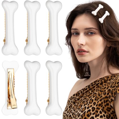 YGDZ 6PCS Bone Hair Clips Set - Cute Gothic Hair Accessories for Halloween & Cosplay