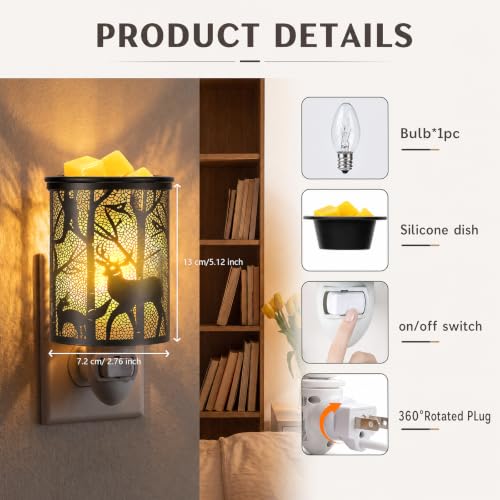 EQUSUPRO Metal Wax Warmer with Night Light - Deer Design