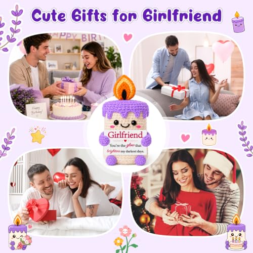 Handmade Crochet Candle Gift for Girlfriend | Romantic Birthday & Anniversary Present