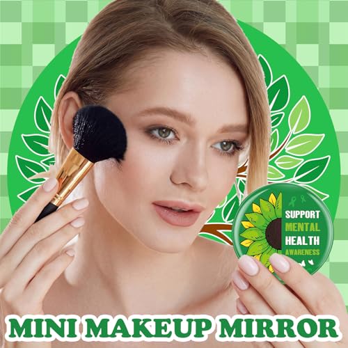 Mental Health Awareness Compact Mirrors - Bulk 48 Pcs with Inspirational Designs (Variation: 48 / Mental Health Style)