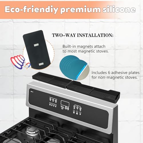 30" Magnetic Silicone Stove Top Shelf - Heat Resistant Spice Rack