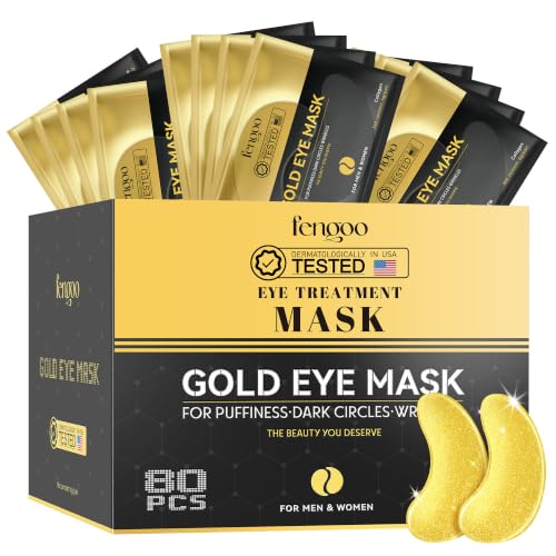 80 PCS Gold Collagen Eye Patches for Dark Circles & Puffiness