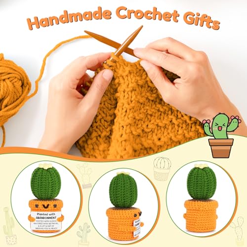 Funny Crochet Cactus Goodbye Gift for Coworker & Friend
