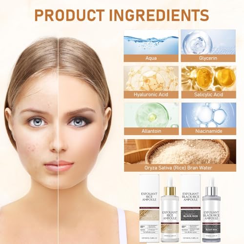 Birunwer Rice Exfoliant Ampoule Duo - Black & White Face Peeling Solutions, 2x100ml