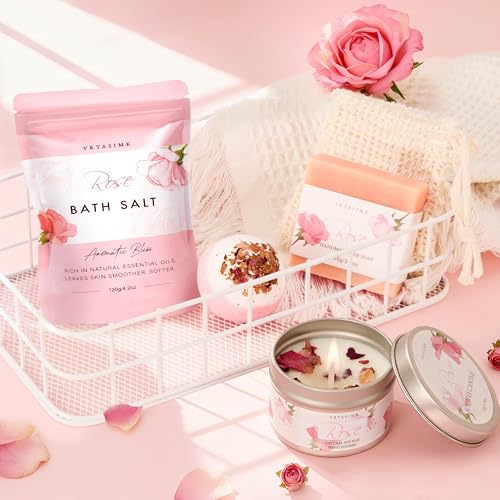 Luxury Rose Spa Gift Set for Women - Relaxing Bath and Body Care Package