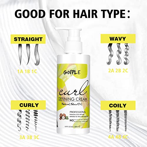 WOZUTUNT Curl Defining Cream - 2pc Curling Perfection with Anti-Frizz & 9-Row Brush