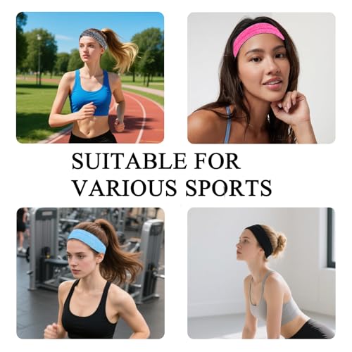 Non-Slip Workout Headbands for Women - 3 Pack Sweatbands