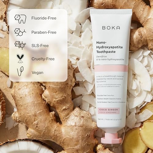 Boka Fluoride Free Toothpaste with Nano Hydroxyapatite - Coco Ginger, 4 Oz