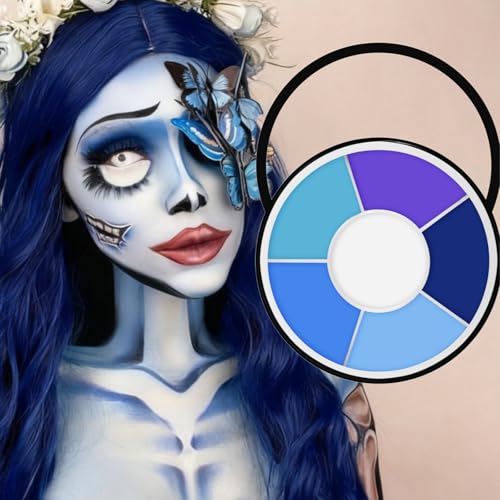 Js2U ZW Blue Face & Body Paint Palette - Vibrant, Washable Halloween Cosplay SFX Makeup