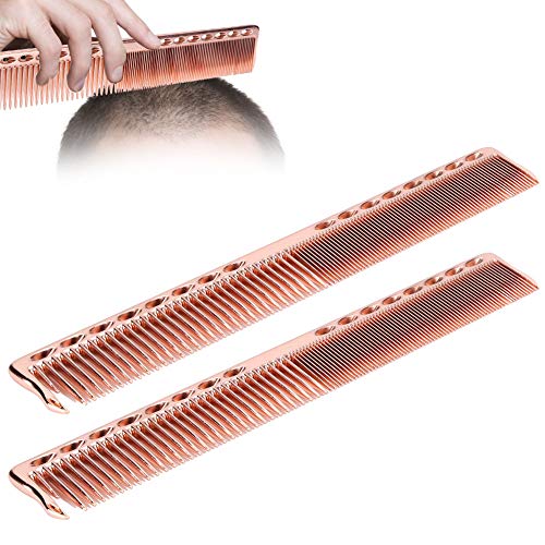 Agatige 2-Piece Stainless Steel Hair Cutting Comb, Professional Barber Tool