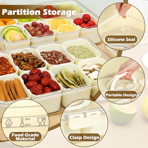 QOGRAM 8-Compartment Snack Box with Lid - Portable Snack Organizer for Travel & Parties