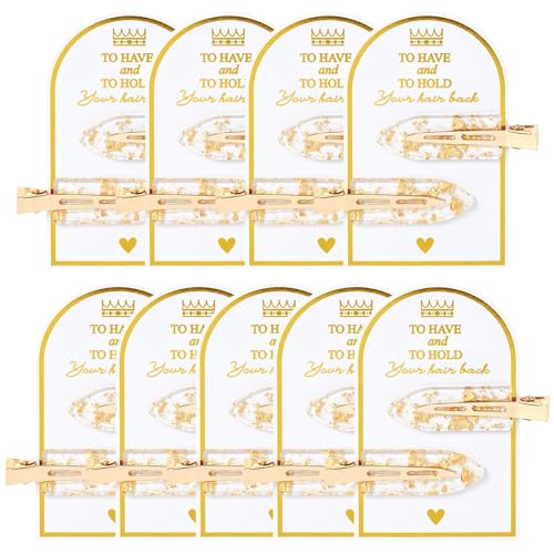 Gold Glitter No Bend Hair Clips - 18 Piece Set for Bridal Party Gifts