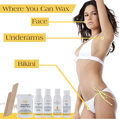 GiGi Brazilian Bikini Wax Kit - Microwave Hard Wax for Sensitive Skin, 1 Pack
