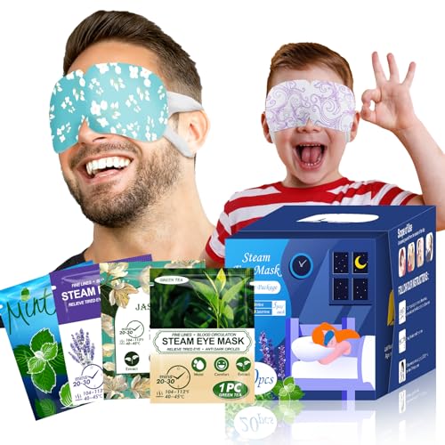 ProCIV 20-Pack Self-Heating Steam Eye Masks, Disposable Warm Compress for Eyes