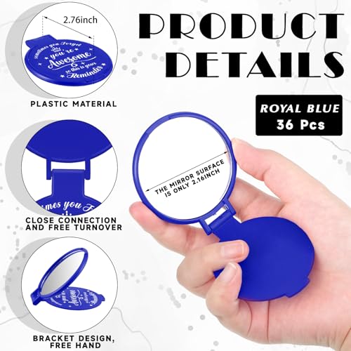 Gulfmew 36-Piece Inspirational Pocket Mirror Bulk, 2.76-Inch Folding Mirror
