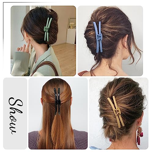 NAISIER 7-Piece Hair Claw Clips, Non-Slip Acrylic Clips for Thick Hair