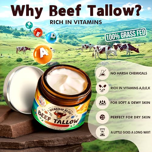 Meadow Bliss Beef Tallow Skin Moisturizer with Jojoba & Shea - 2 oz