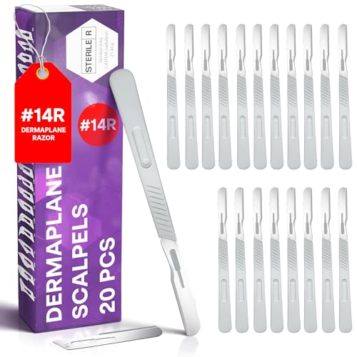 MyMed 14R Dermaplaning Razors Pack of 20 for Women Face - Salon-Quality Skin Care Tool