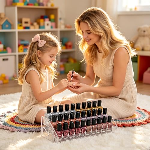 Soddeph 3-Tier Acrylic Nail Polish Rack Display Stand - Holds 24-48 Bottles