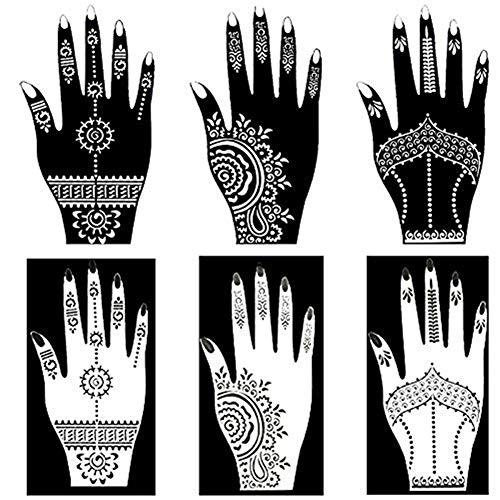 XMASIR Henna Tattoo Stencil Kit Style 2 – 20 Reusable Body Art Templates