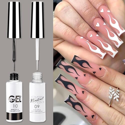 12-Color Nail Liner Gel Polish Kit with Integrated Precision Brush