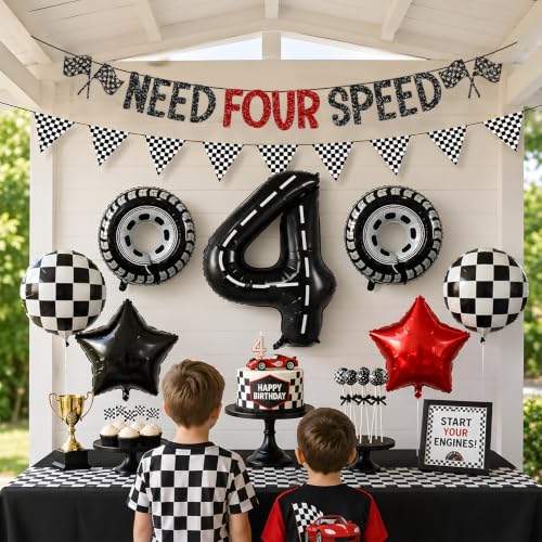 Need Four Speed Balloon & Banner Set for 4th Birthday Party