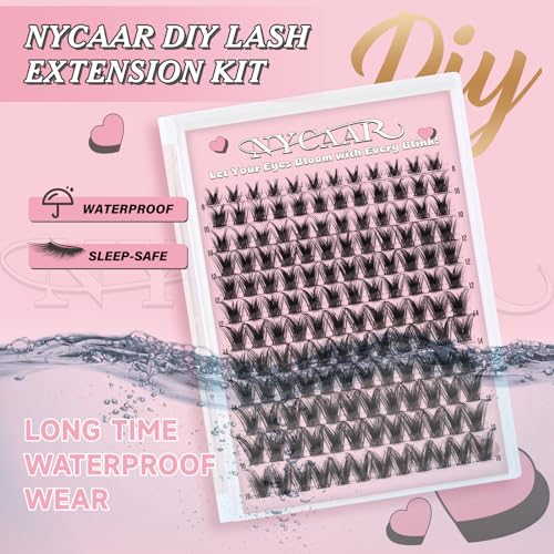 NYCAAR 144Pcs Anime Lash Clusters Kit - D Curl 8-18mm