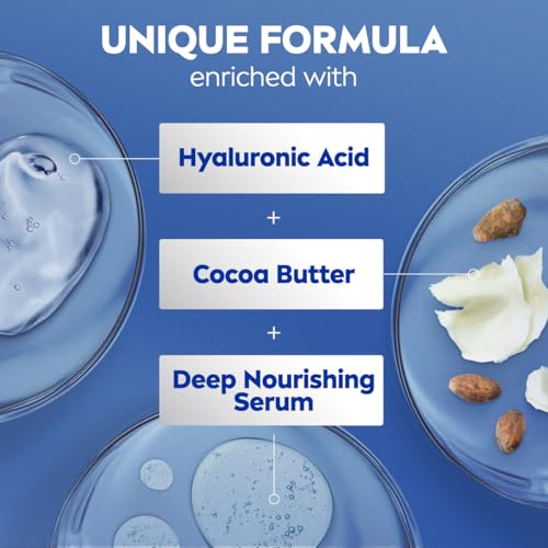 NIVEA Cocoa Butter Body Lotion for Dry Skin, 33.8 Oz - 72 Hour Moisture