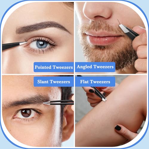 TsMADDTs Black Eyebrow Kit - 8 in 1 Trimmer, Scissors & Tweezers Set
