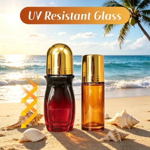Rose Quartz & Amber Roller Bottle Set - 50ml Gradient & 30ml Amber