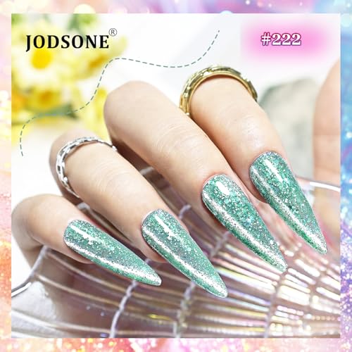 JODSONE Cat Eye Gel Nail Polish Set - 10 Holographic Colors + Base & Top Coat