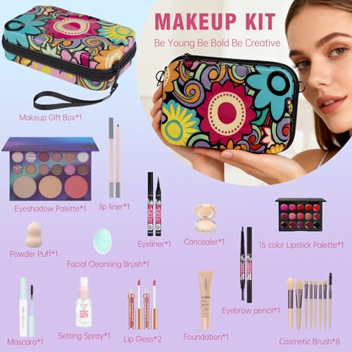 Venshun E Set Box Makeup Kit - All-in-One Travel Makeup Set for Teens