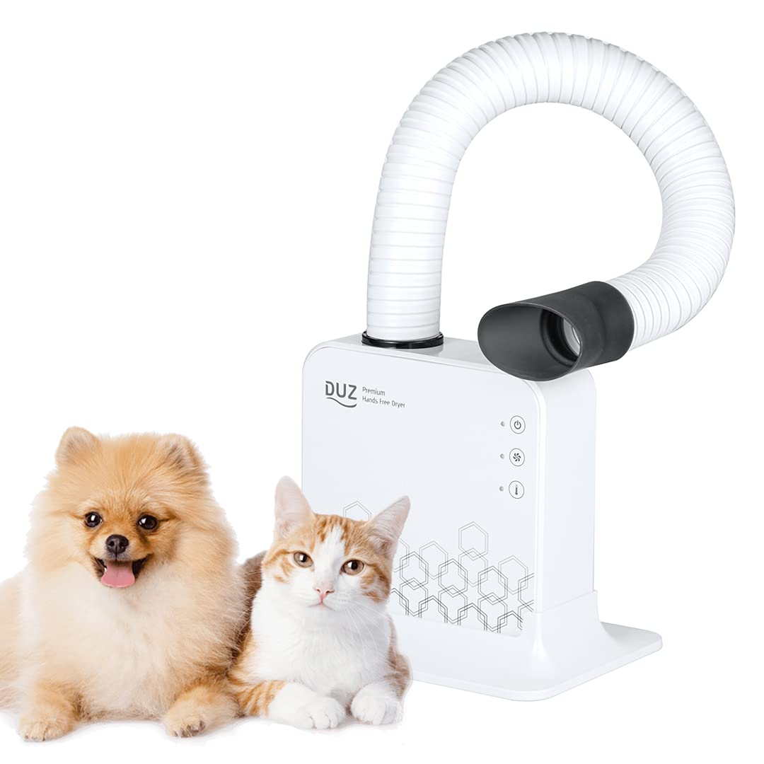 DUZ V2 Super Quiet Hands-Free Pet Dryer: Low-Noise Dog Dryer for Grooming, Reduces Labor & Stress, Ideal for Small Dogs and Cats, 1-Year Warranty