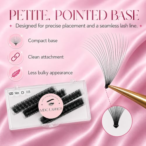 MDC LASHES 6D-0.07C Promade Lash Extensions Box of 1000 - 16mm