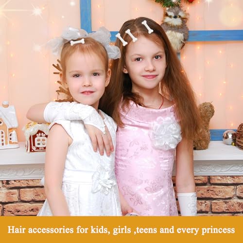 8 Bone Hair Clips - Skull & Dog Bone Design for Women & Girls
