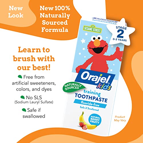 Orajel Kids Fluoride-Free Training Toothpaste with Elmo - 1.5oz (Pack of 2)