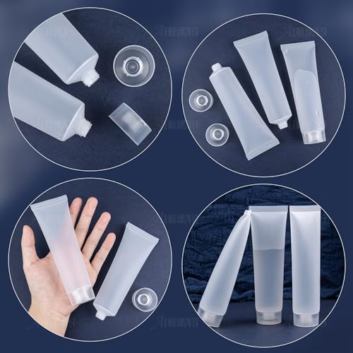 AUEAR 100ml Refillable Soft Squeeze Travel Tubes, 24 Pack